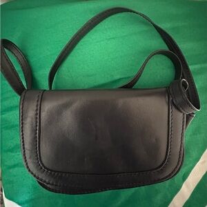 Navy Blue Women's Small Leather Crossbody Bag